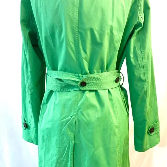 Anne Klein Spring Lime Green Belted Trench Coat - Picture 2 of 12